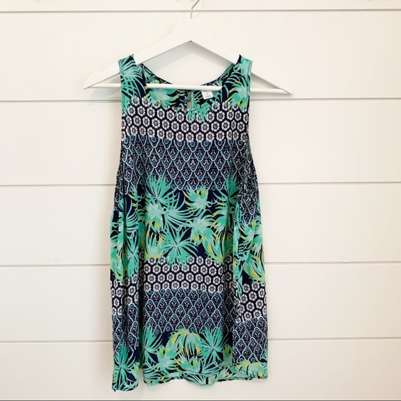 Old Navy Tropical Print Tank Top Size L - Picture 1 of 5